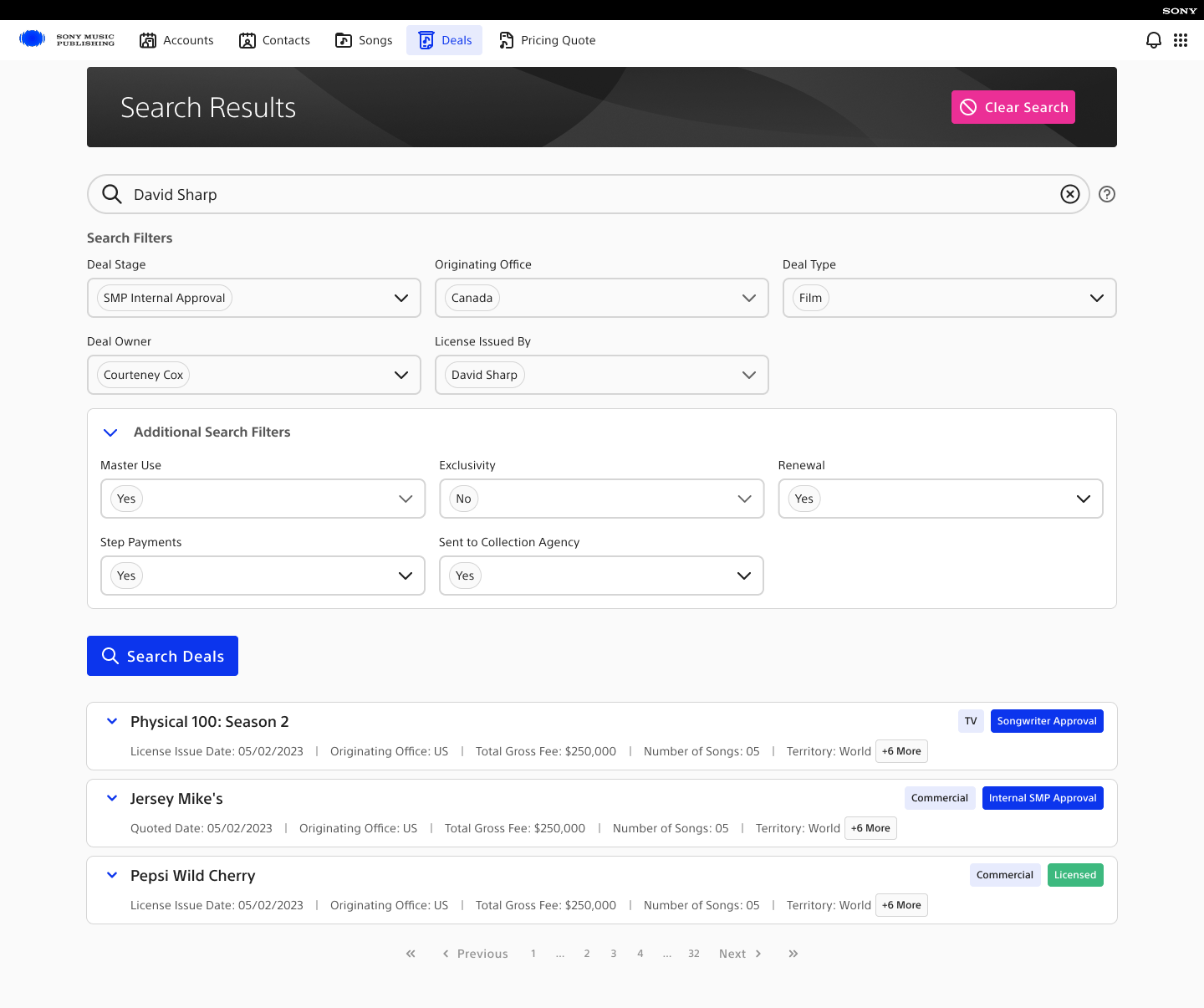 Deal search — results
